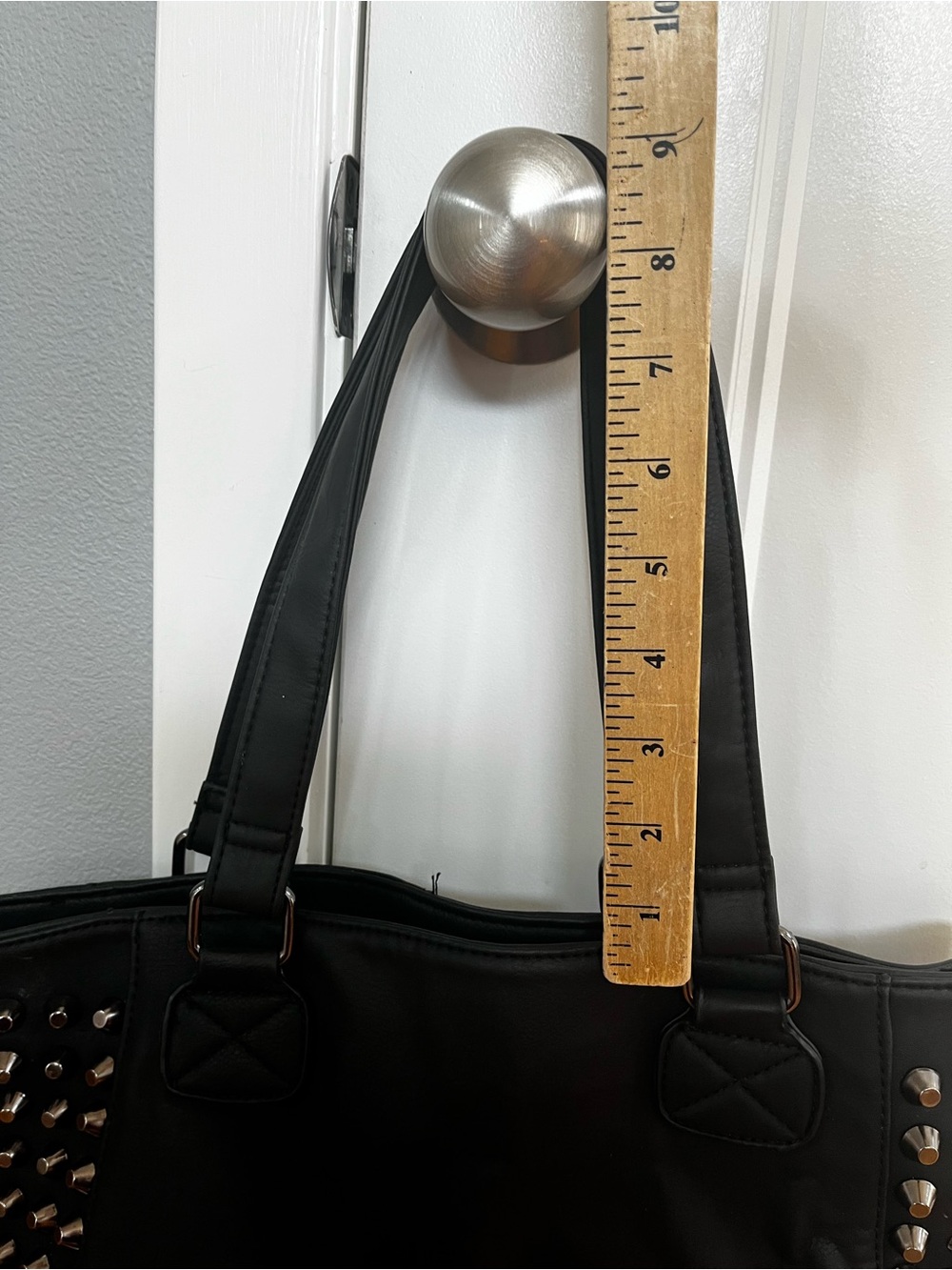 Black Studded Tote Bag - Picture 3 of 9